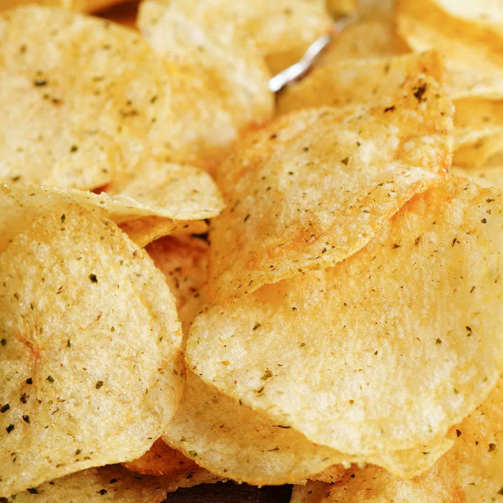 Close-up of Asian Lay's Variety Pack Potato Chips seasoned with bold flavors.