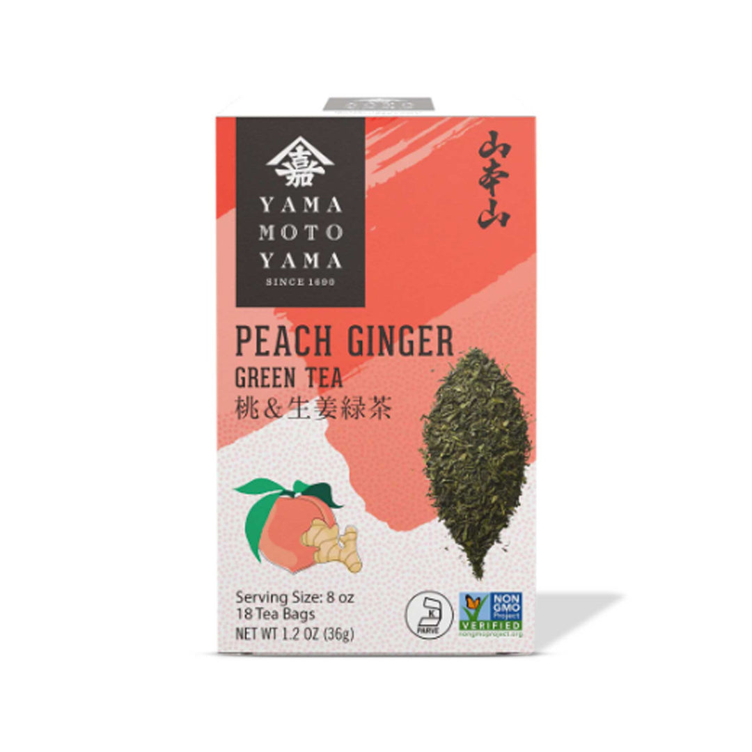 Yamamotoyama Premium Green Tea: Peach Ginger (18 bags) is a rejuvenating blend of premium green tea infused with the delightful flavors of peach and ginger. This aromatic infusion combines the health benefits of matcha green.