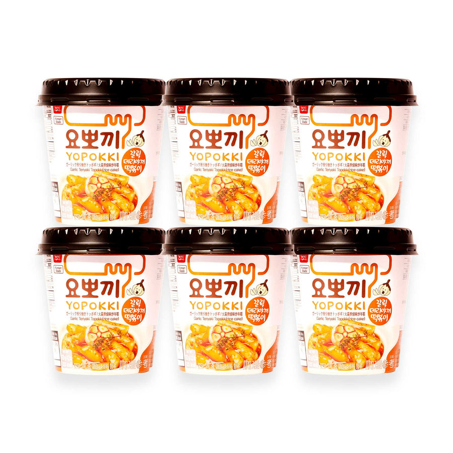 Yopokki Instant Tteokbokki Rice Cake Cup: Garlic Teriyaki 6 Pack