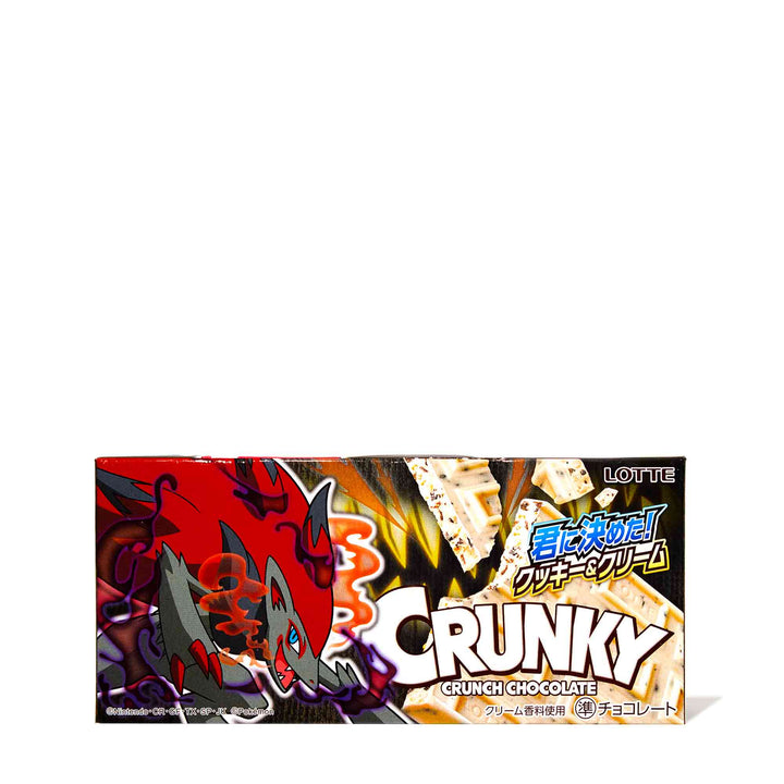 A box of Lotte Pokemon Crunky: Cookies & Cream with Collectible Designs candy on a white background.