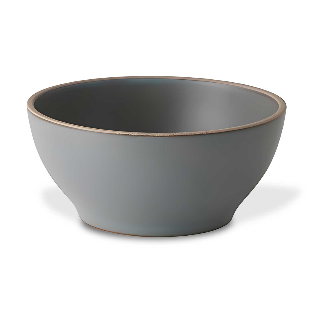 A Kinto Nori Bowl: Blue-Gray (7 inches) with a brown rim on a white background.