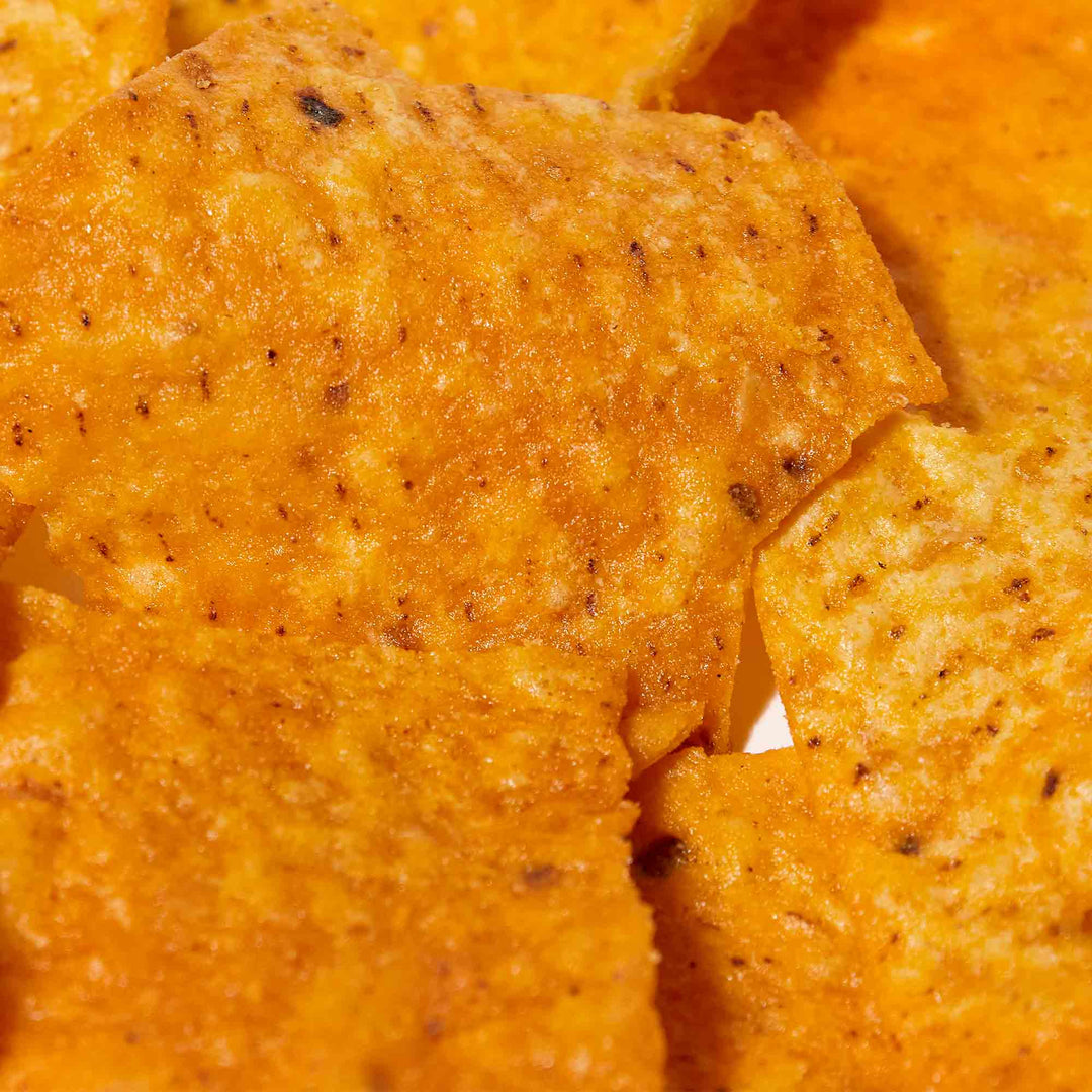 Close-up of crunchy Doritos: Variety Pack tortilla chips.