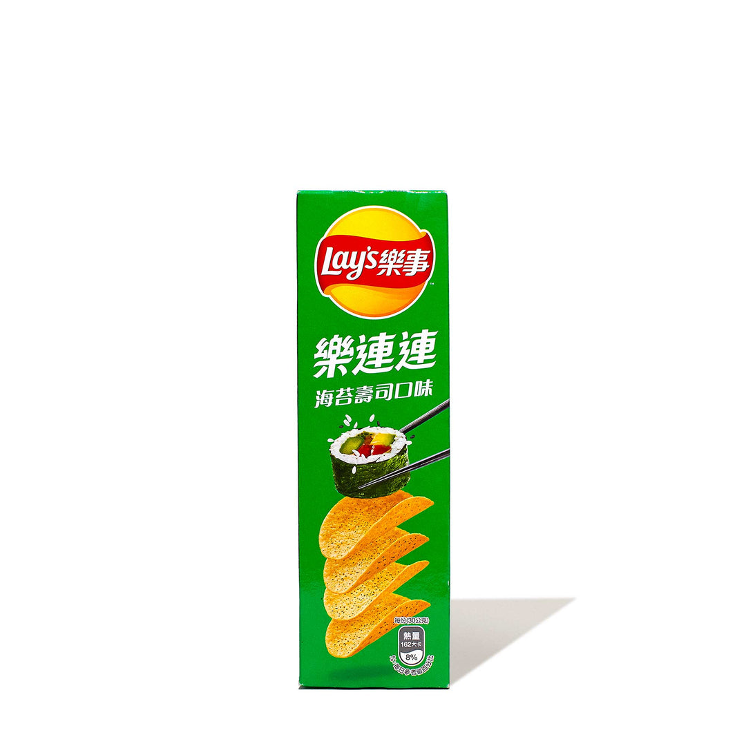 A box of Lay's Stax Potato Chips: Sushi on a white background.