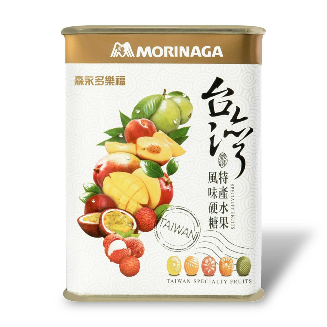 Morinaga Chinese fruit tin with Chinese writing on it: Morinaga Candy Drops - Taiwan Specialty Fruits.