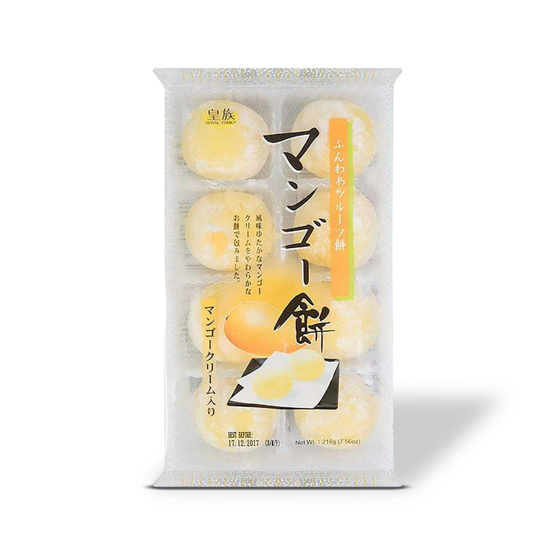A package of Royal Family Daifuku Mochi: Mango on a white background.