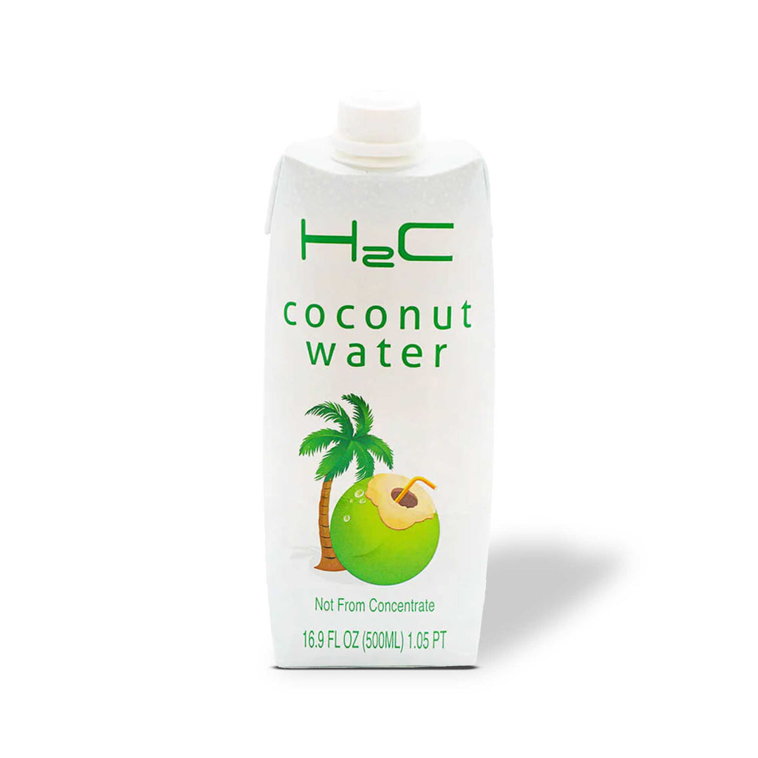 A carton of H2C Coconut Water on a white background.