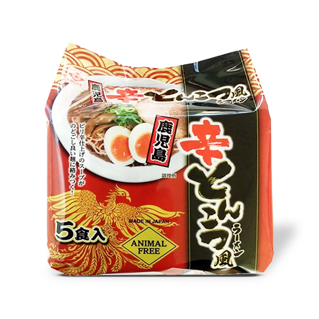 A package of Higashimaru Kagoshima Vegetarian Ramen: Extra Spicy on a white background.
