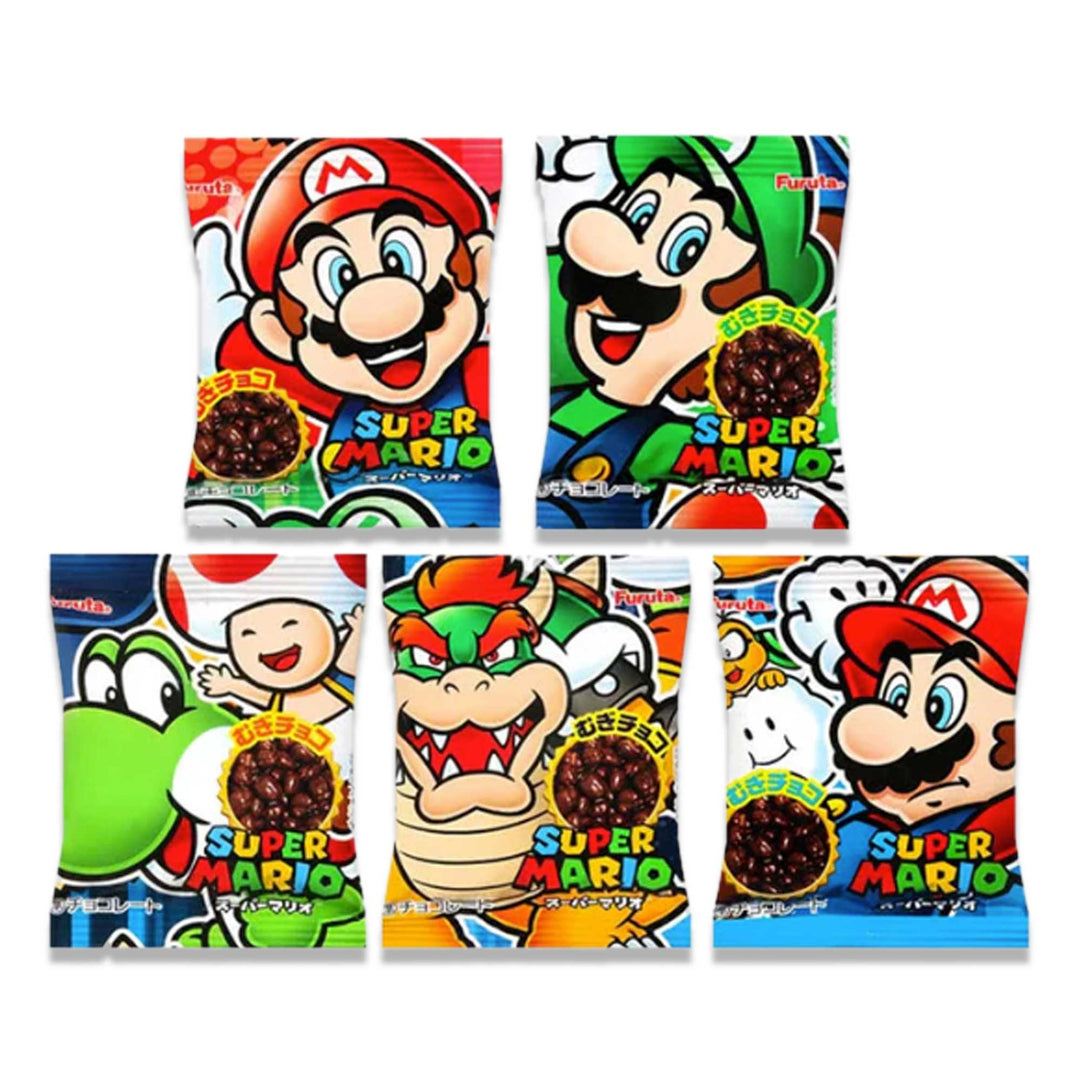 Indulge in the delicious Furuta Super Mario Bros Chocolate treat, featuring Super Mario Bros-themed chocolate chips.