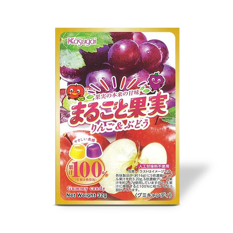 Kasugai Whole Fruit Juice Gummy: Apple & Grape