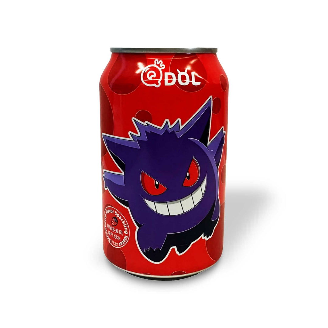 A can with a QDol Pokemon: Strawberry Gengar character on it.
