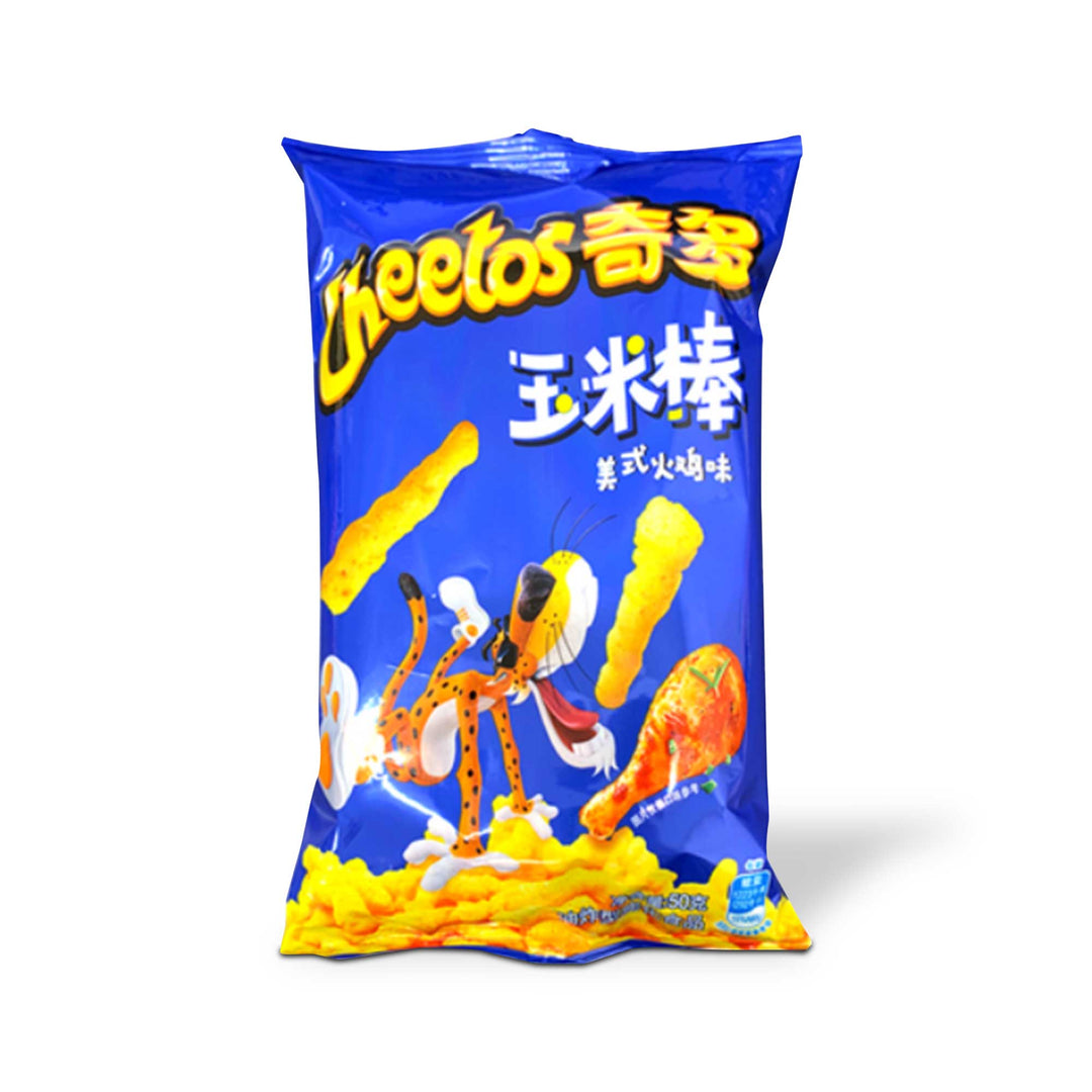 A bag of Cheetos: American Roasted Turkey on a white background.