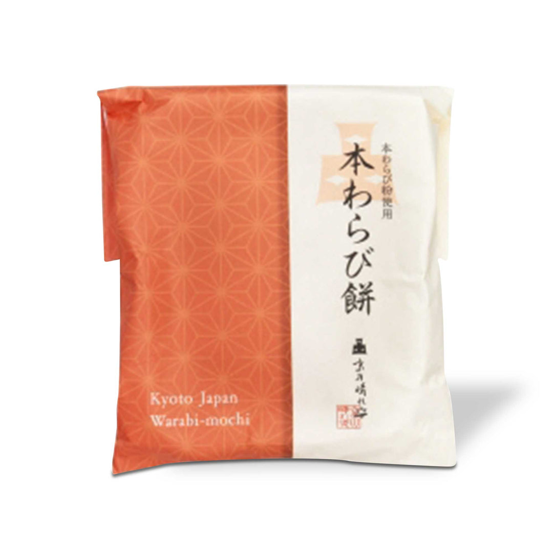 A bag of Kyouno Haresugata Warabi Mochi: Brown Sugar & Kinako in a white background.
