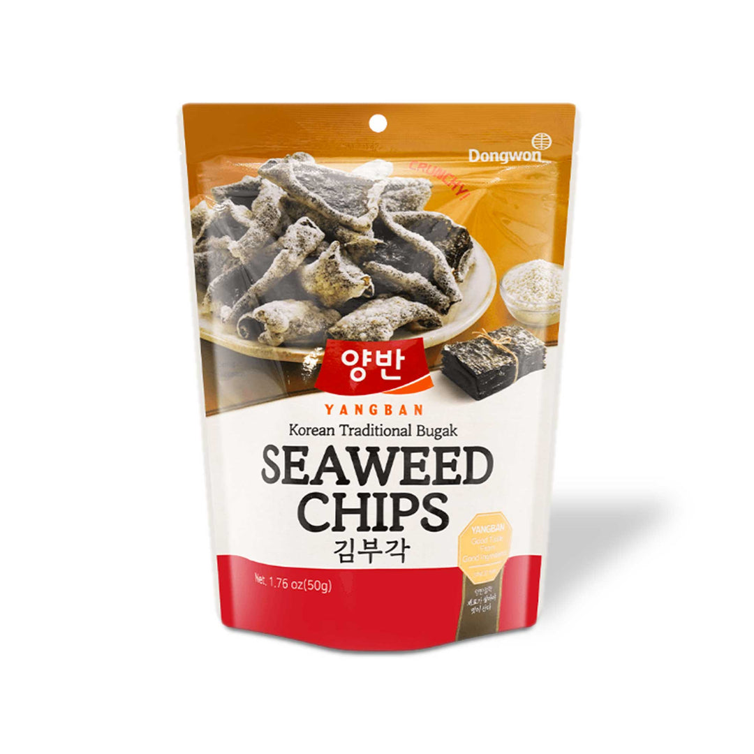 A bag of Yangban Korean Seaweed Chips: Original, by Yangban, on a white background.