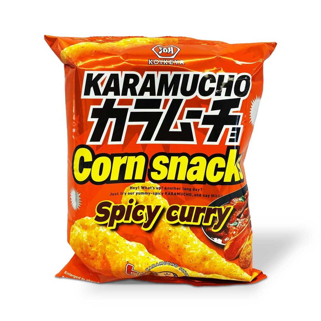 A bag of Koikeya Karamucho Corn: Spicy Curry.