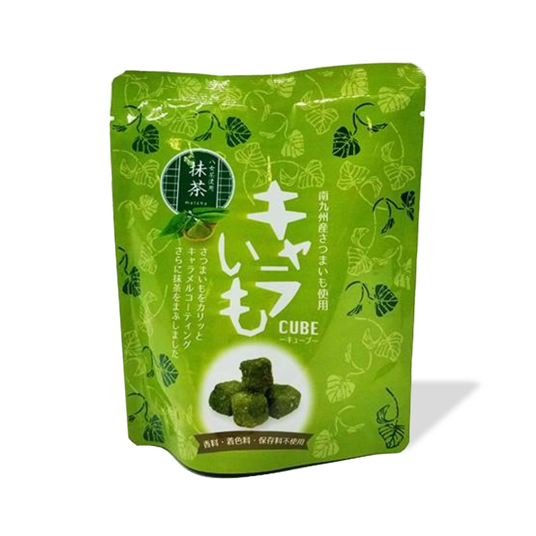 E-to Cara Imo Candied Sweet Potato: Matcha Green Tea in a pouch with a crunchy caramel coating.
