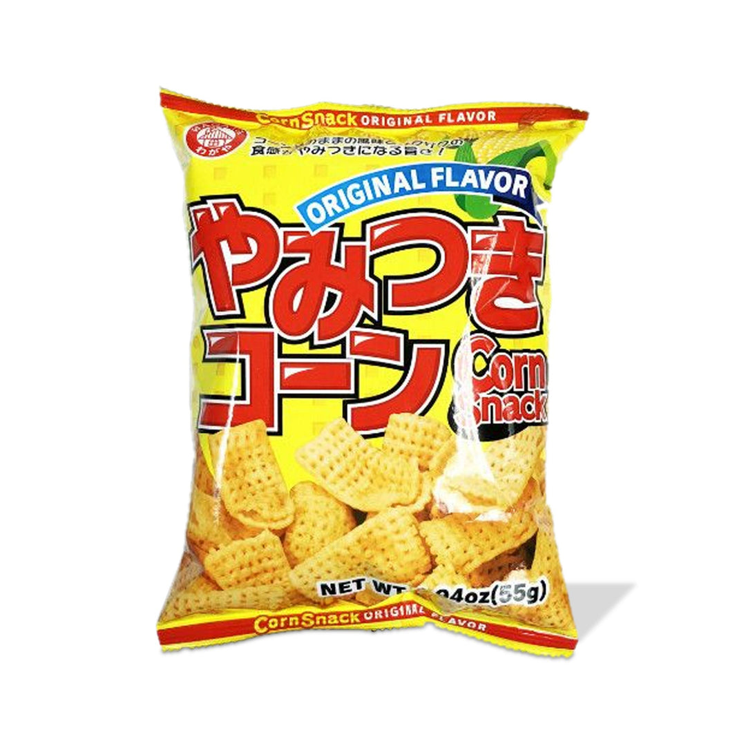 A bag of crunchy Hapi Corn Chips: Original BBQ on a white background.