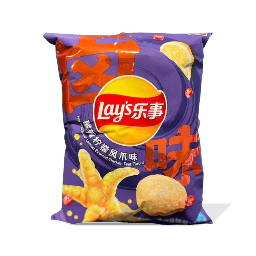 A bag of Lay's chips with Chinese characters on it, showcasing the flavors and influences of China.