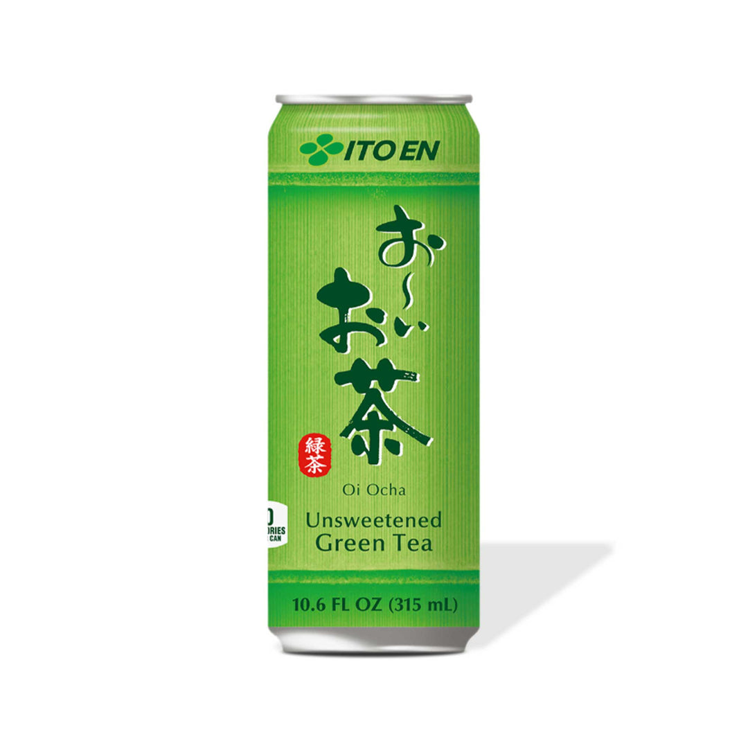 A can of unsweetened Itoen Oi Ocha Green Tea.