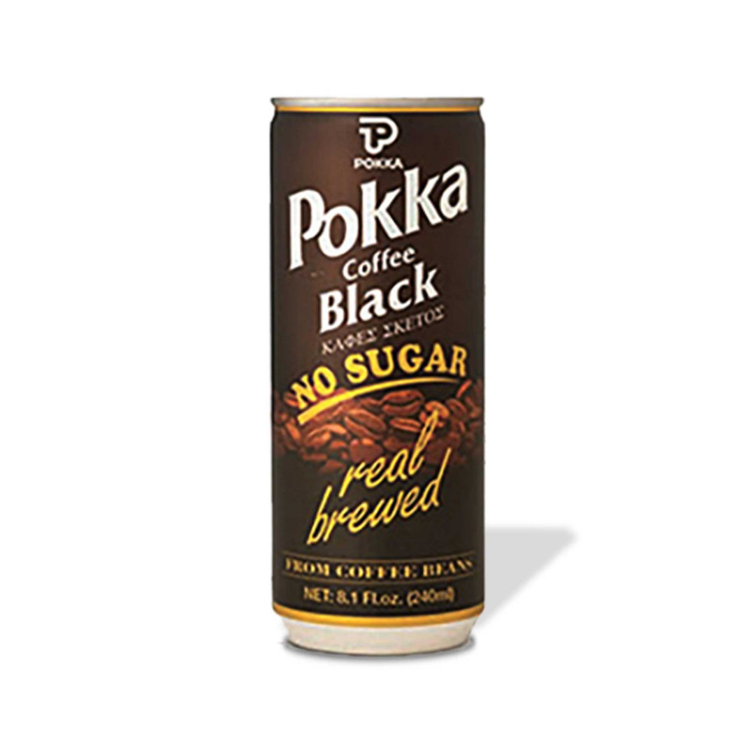 A can of Pokka Coffee: Black with a label.