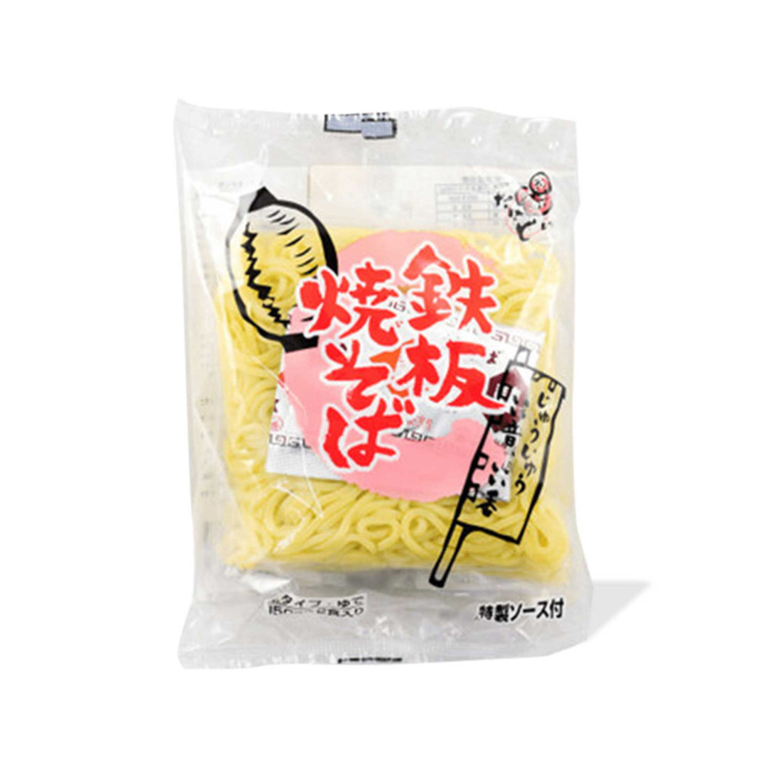 Miyatake teppan yakisoba noodles in a bag on a white background.