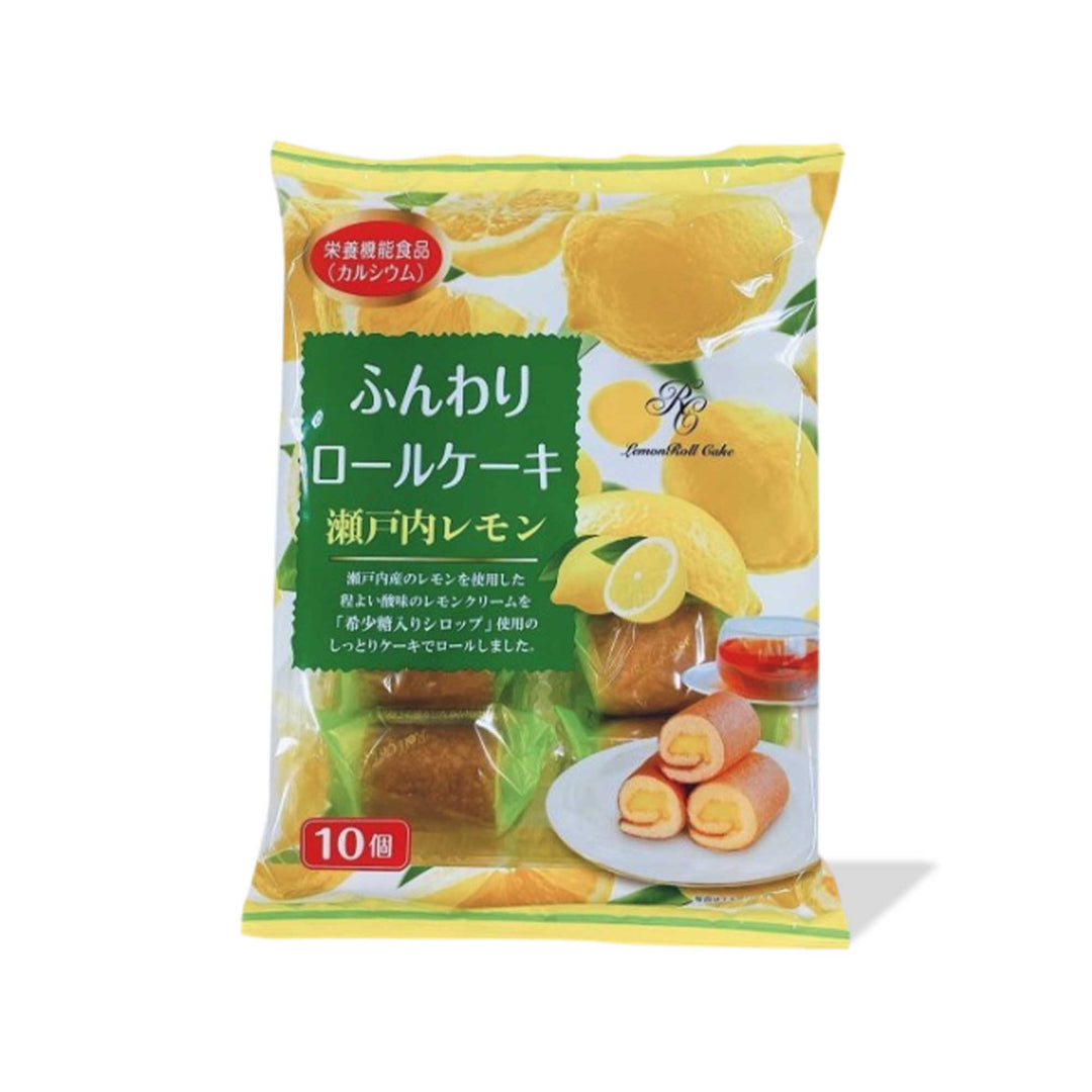 A bag of fluffy Yamauchi Milk Roll: Lemon rolls on a white background by Yamauchi Seika.