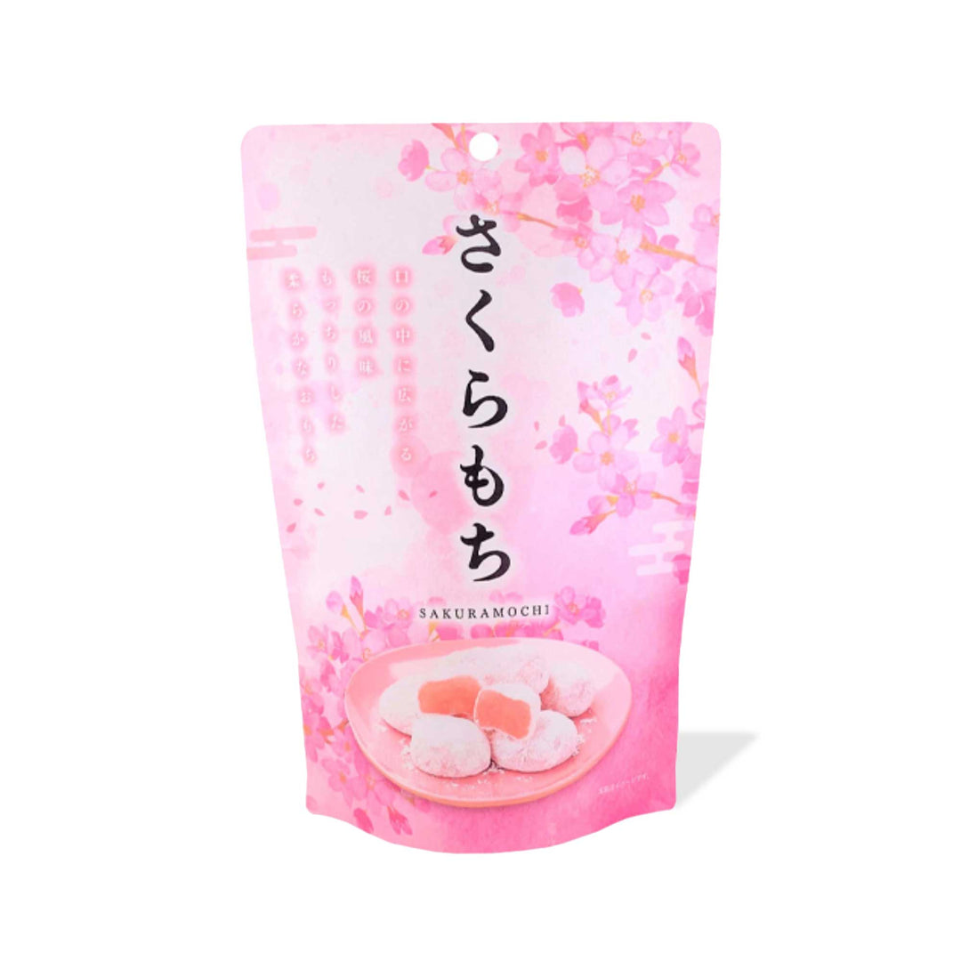 Seiki One-Bite Mochi: Sakura sweets in a pink pouch.