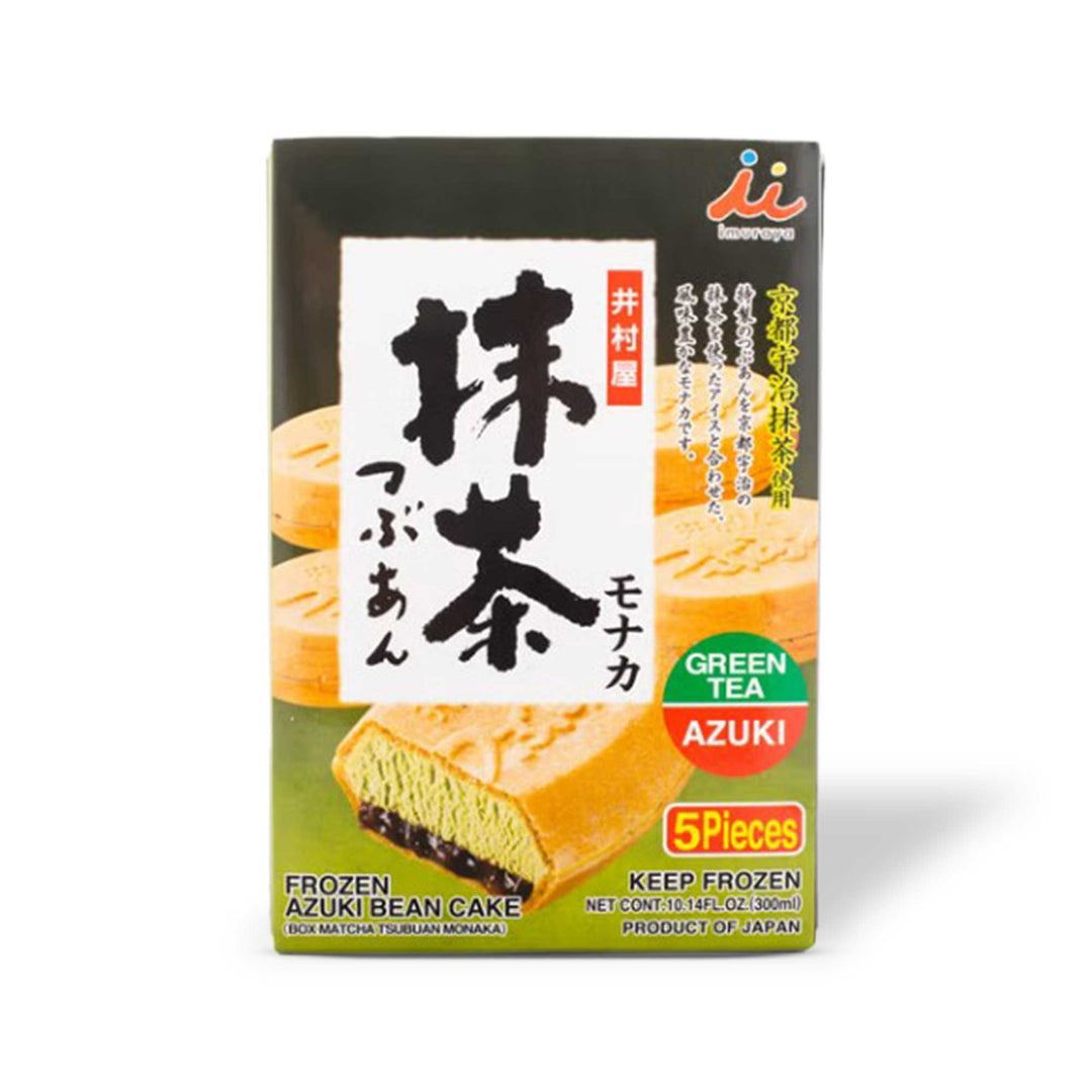 A package of Imuraya Ice Monaka Waffle: Matcha & Red Bean (5 pieces) with Japanese writing.