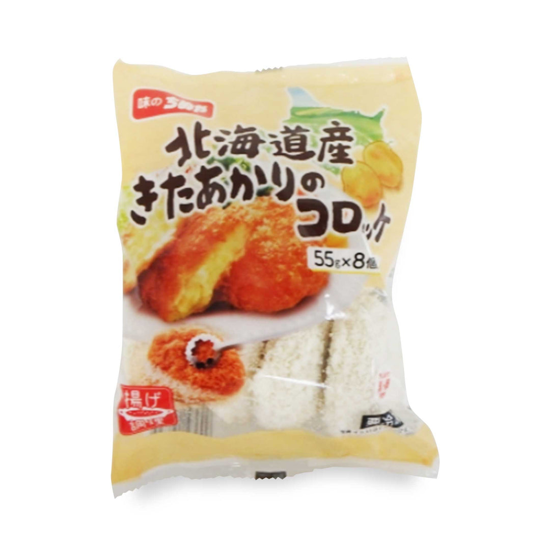 A bag of Ajinochinuya Hokkaido Potato Croquette with a Chinese character on it.