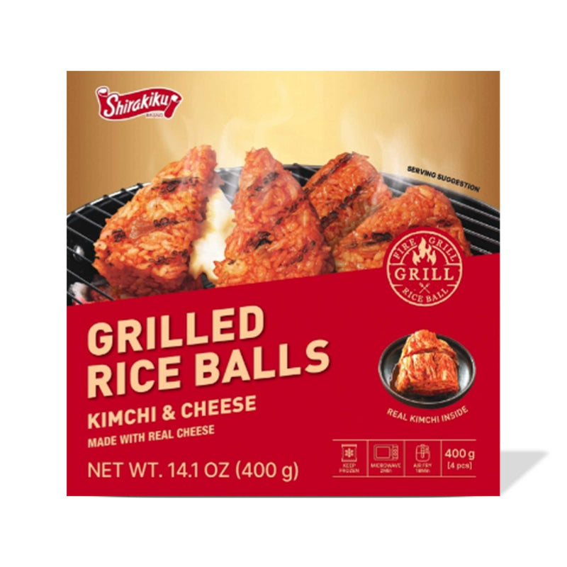 Shirakiku Grilled Rice Balls: Kimchi & Cheese (4 pieces)