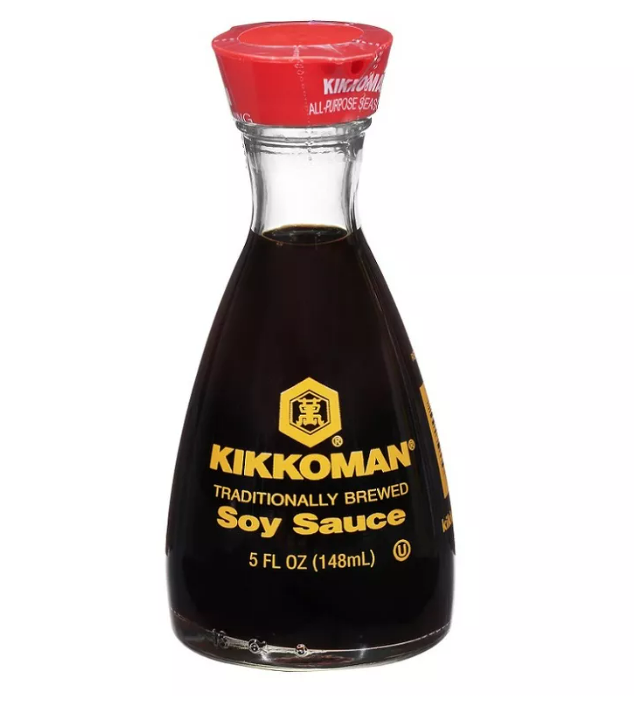 A table essential, this dispenser bottle of Kikkoman Soy Sauce with Dispenser Bottle is perfect for adding a spicy kick to any dish.