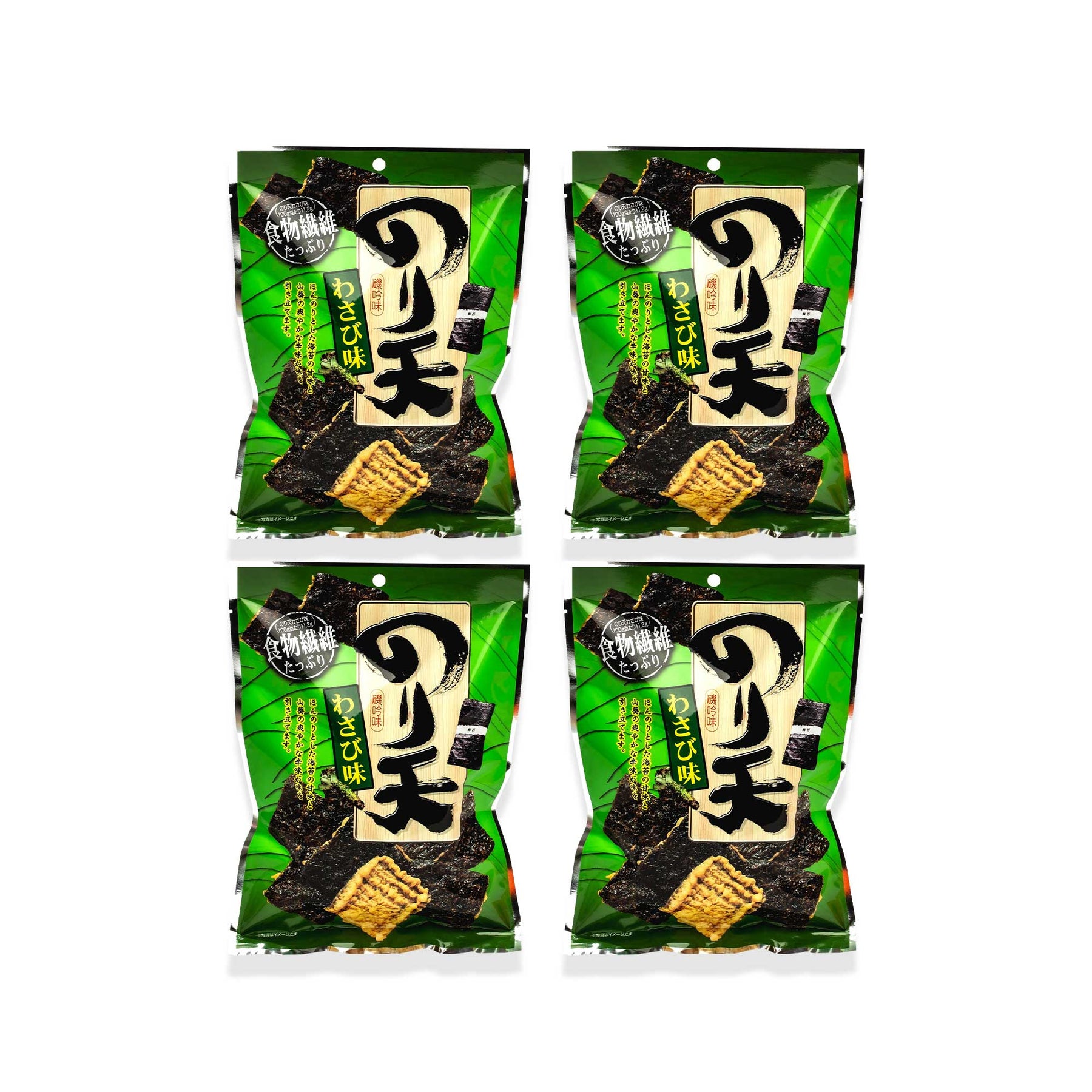 Ohgiya Noriten Seaweed Tempura Chips Wasabi 4 Pack