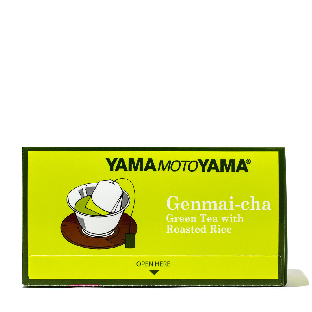 A box of Yamamotoyama Genmaicha Green Tea (16 bags) with coconut milk.