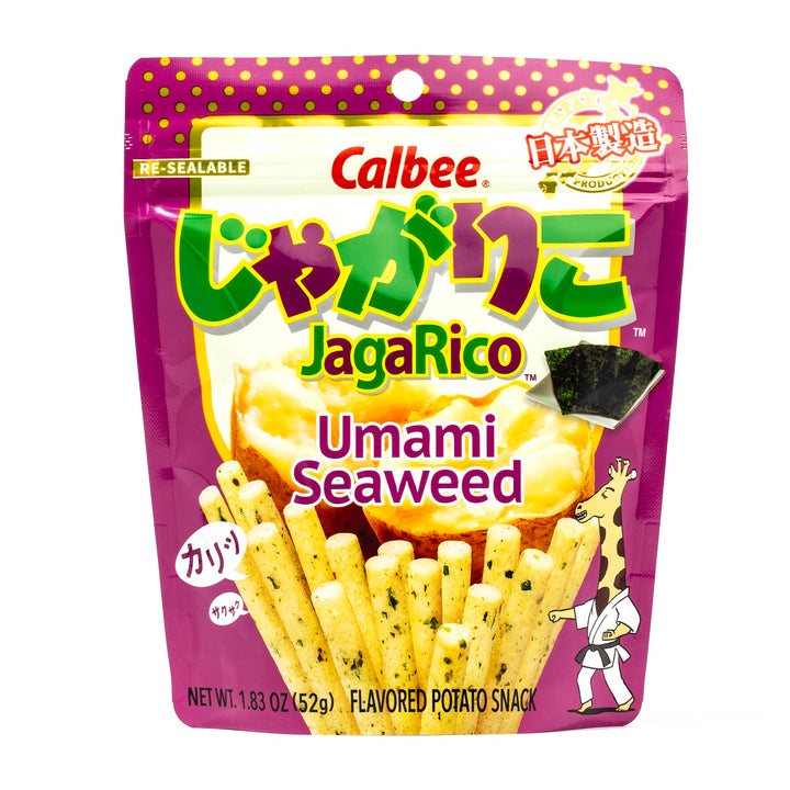 A bag of Calbee Jagarico: Umami Seaweed.