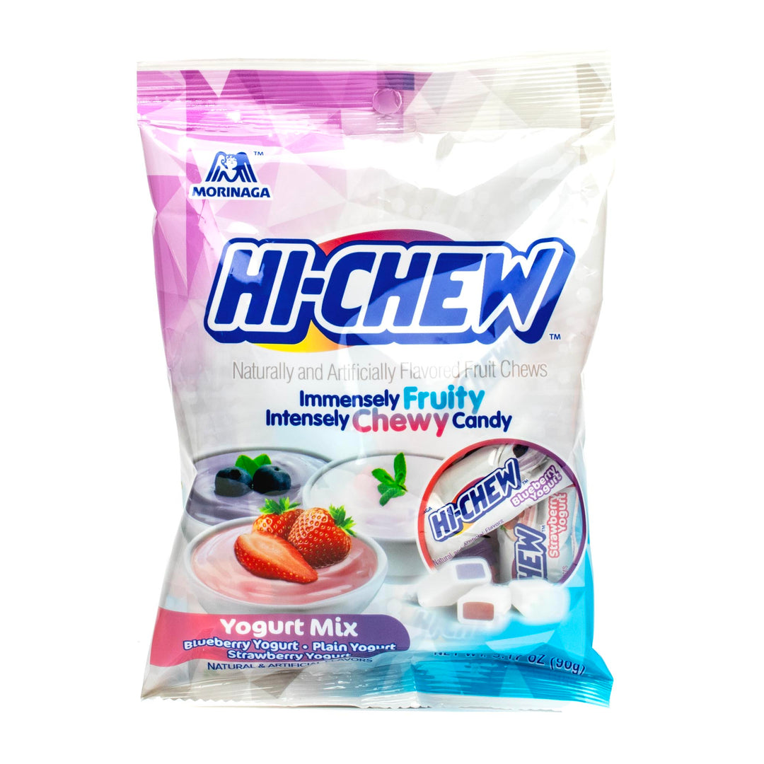 A bag of Morinaga Hi-Chew: Yogurt Mix with strawberry and vanilla flavor.
