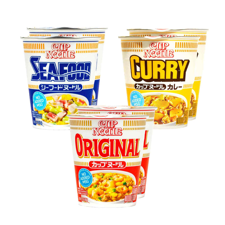 Nissin Cup Noodles in a Variety Pack (6-pack).
