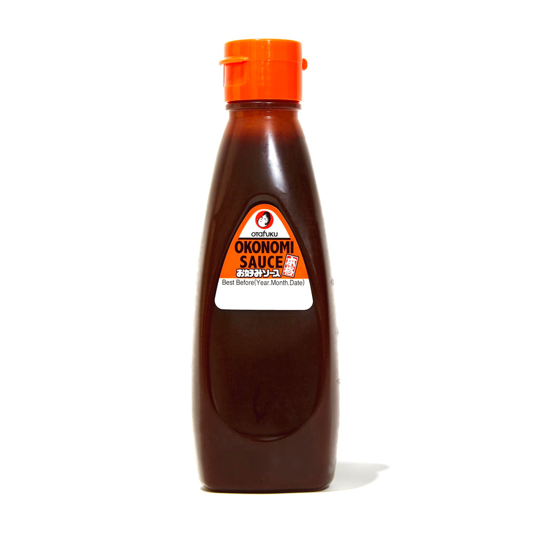 A bottle of Otafuku Okonomi Sauce on a white background.