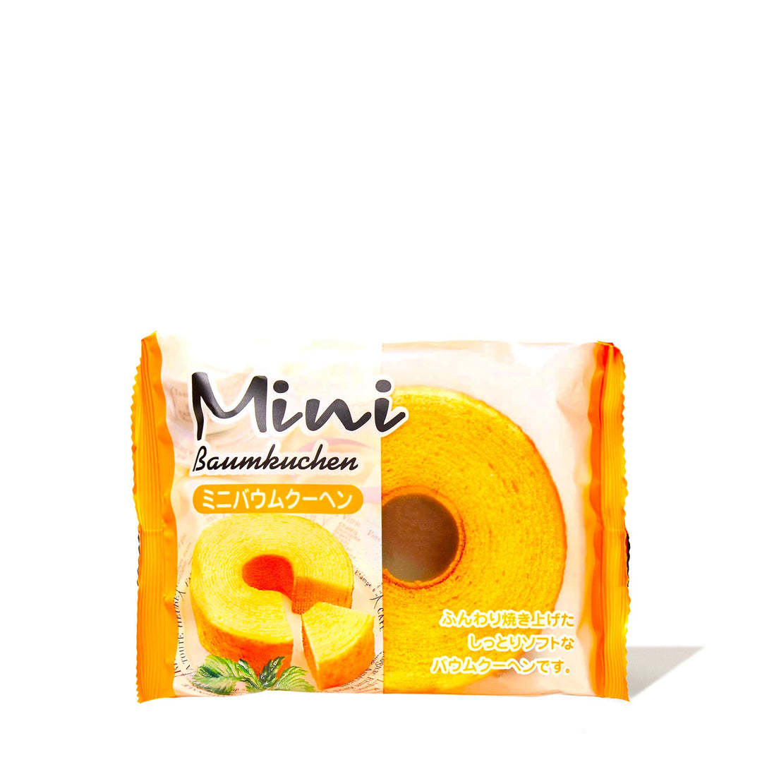 A package of Taiyo Foods Mini Baumkuchen: Original on a white background.
