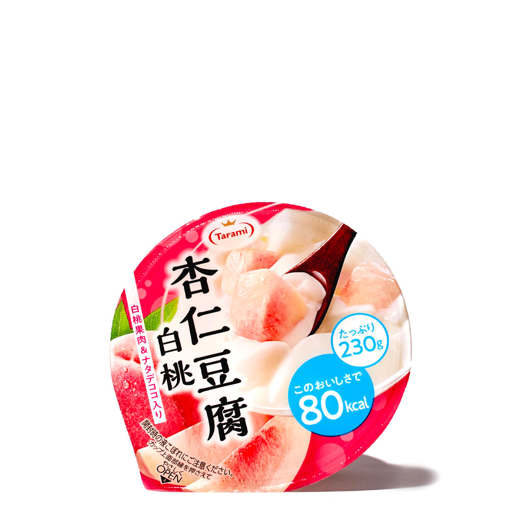 Tarami Annin Tofu Jelly: Hakuto Peach ice cream with a scoop of Tarami.