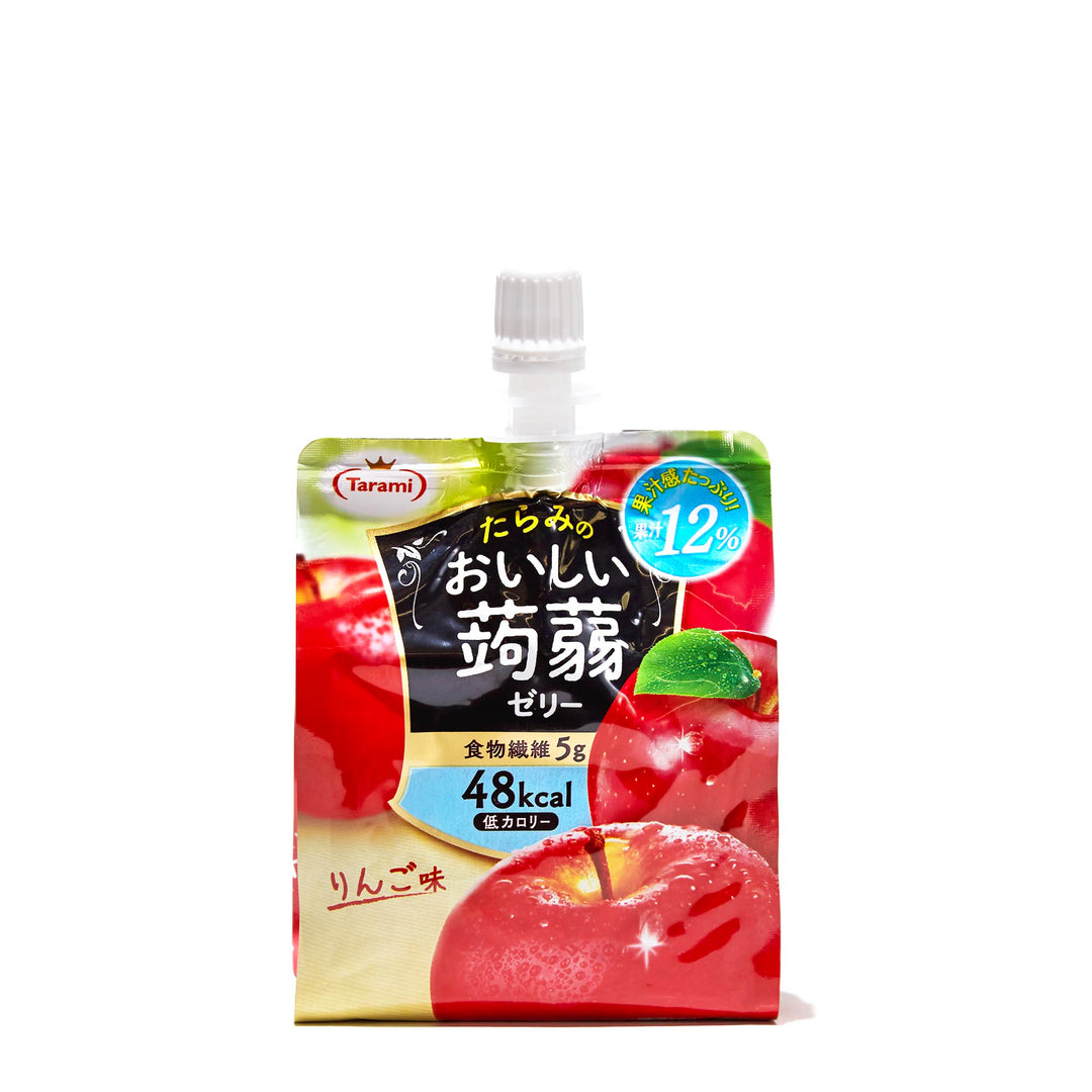 A pouch of Tarami apple juice with Japanese writing on it.