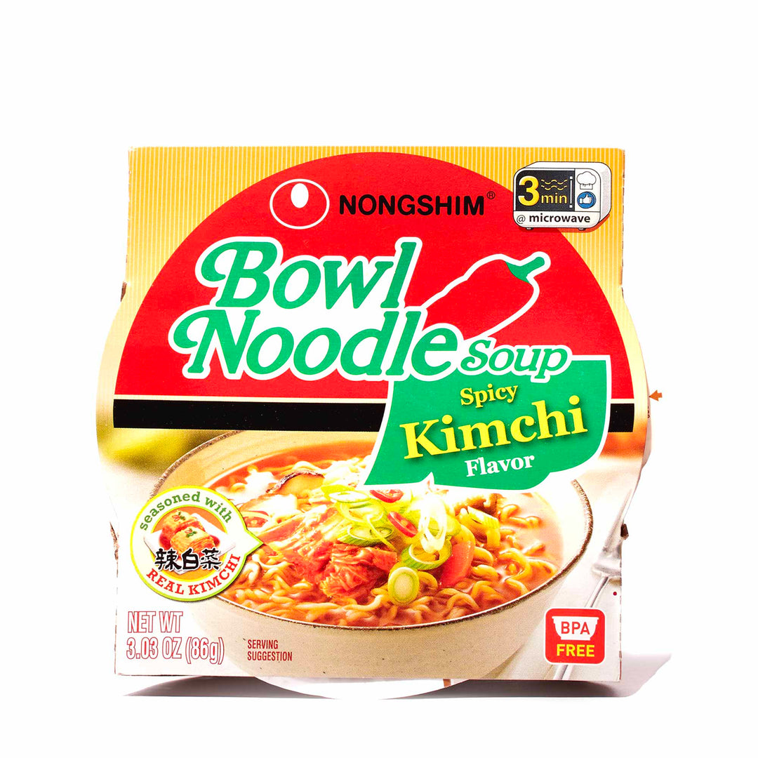 Nongshim Noodle Bowl: Kimchi noodle soup spicy kimchi.