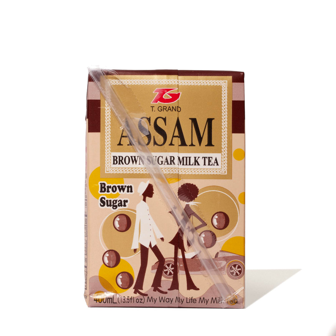 A box of T. Grand Assam Black Sugar Milk Tea (6-pack).