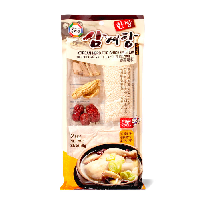A package of Surasang Samgyetang Ginseng Chicken Herbs Kit on a white background.