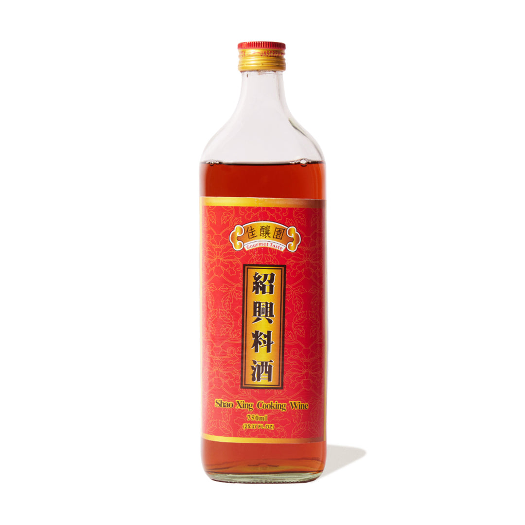 A bottle of Gourmet Taste Shaoxing Cooking Wine on a white background.