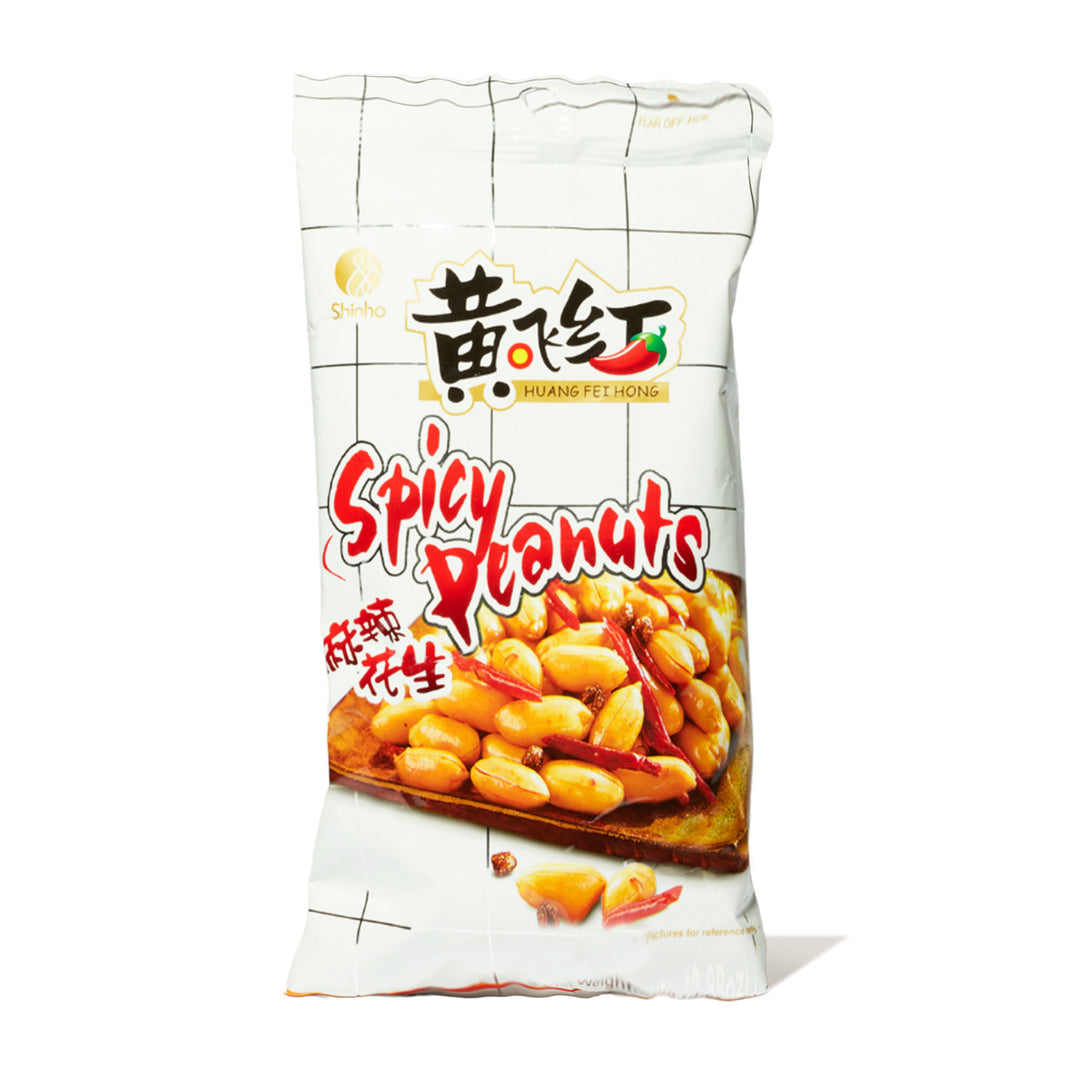 A bag of Huang Fei Hong Sichuan Pepper Peanuts: 3.9 oz on a white background.
