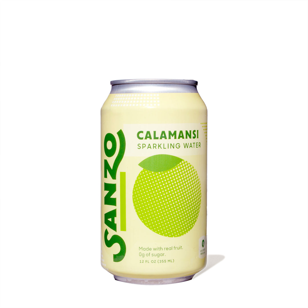 A can of Sanzo Sparkling Water: Calamansi on a white background.
