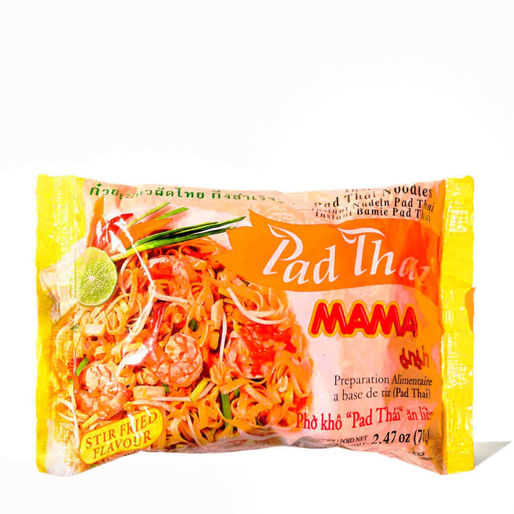 A package of Mama Thai Instant Noodles: Pad Thai on a white background.