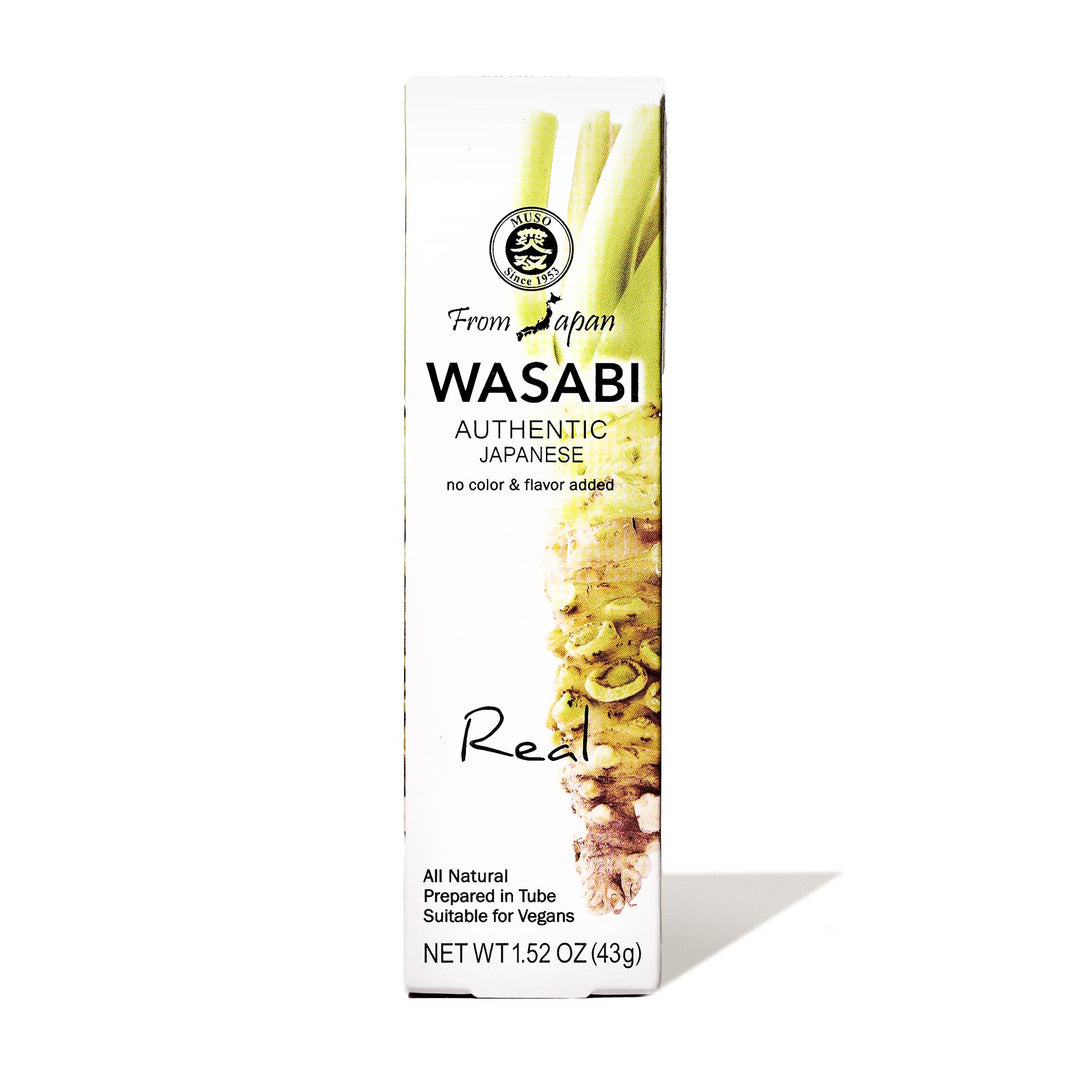 A tube of Muso All Natural Wasabi lip balm on a white background.