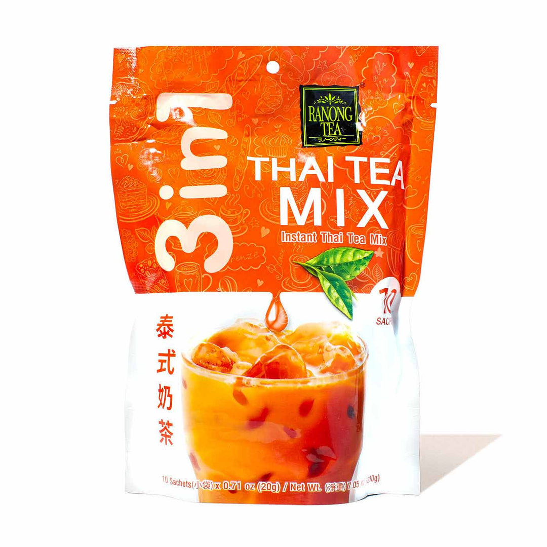 Ranong Tea 3-in-1 Instant Thai Tea Mix in a pouch.