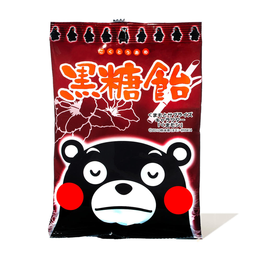 A bag with the Ohkura Kumamon Candy: Kokuto Brown Sugar on it.