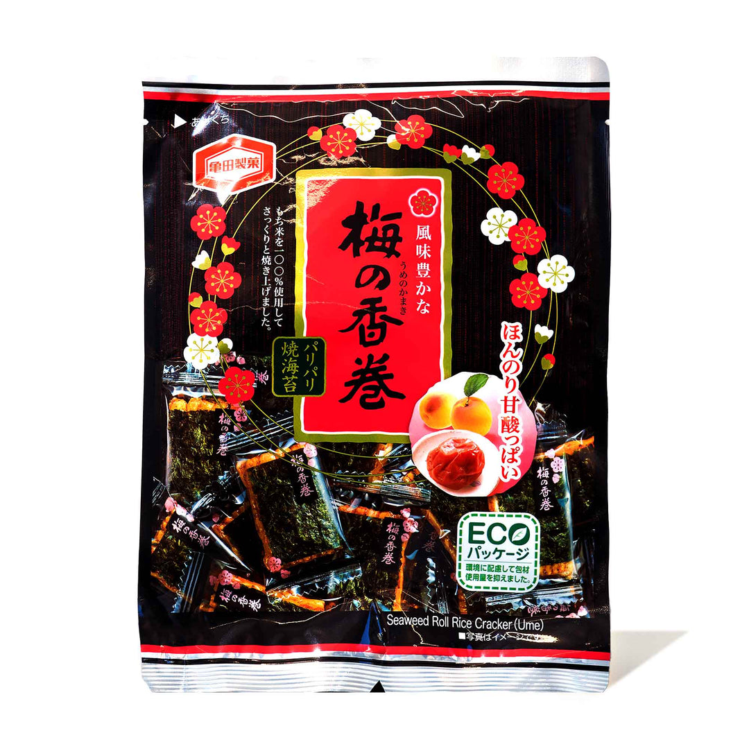 A bag of Kameda Seaweed Rice Cracker: Plum on a white background.